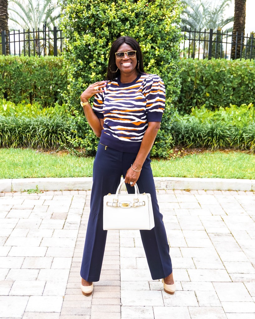 Ann Taylor Fall Fashion- Tiger Print Sweater 